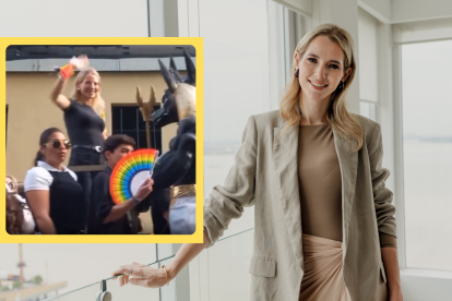 Los organizadores de la marcha se mostraron sorprendidos por su presencia.