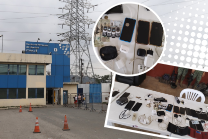 Los militares y los artículos prohibidos encontrados en su lugar de descanso.