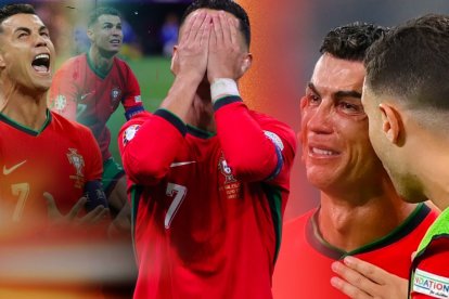 Cristiano Ronaldo paso del llorar a reír, cosas del fútbol.