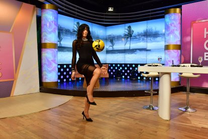 Virginia demostró su habilidad con el balón.