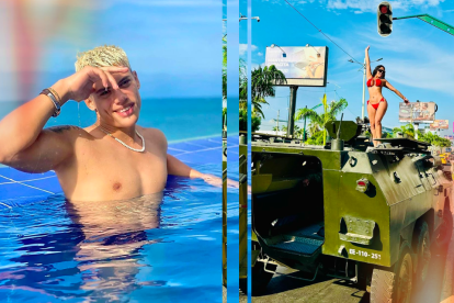 Katherin Queen y su amigo David Reyes.