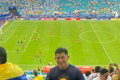 El ecuatoriano José Vicente Cusnia Pintag en la final de la Copa América.