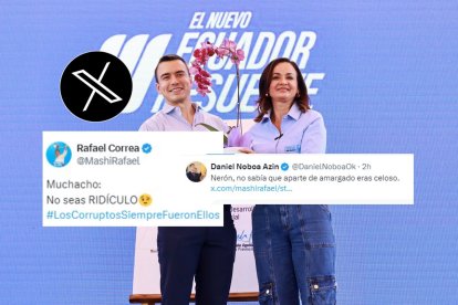 Ambos políticos se pronunciaron en redes sociales tras la publicación de una foto de Noboa y Marcela Aguiñaga.
