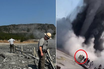 Momentos de pánico vivieron los visitantes al parque nacional de Yellowstone en Estados Unidos.