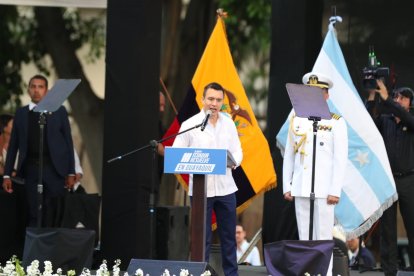 Daniel Noboa, Presidente de Ecuador, durante su discurso en la sesión solemne.