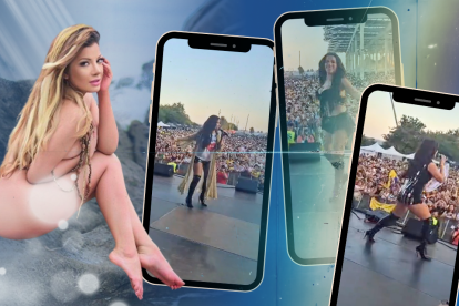 Samantha Grey durante su presentación en España, cantando los temas de su mamá.