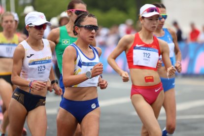 Glenda Morejón compitió junto a Daniel Pintado en la prueba de relevos mixtos maratón.