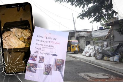 Dentro de la maleta negra se encontraban los sacos con las partes humanas.