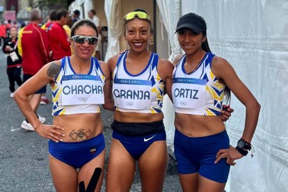 Rosalba Chacha, Mary Granja y Silvia Ortiz participaron en la maratón en los Juegos Olímpicos París 2024.