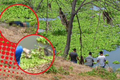 A este cuerpo le faltaba la cabeza y una pierna.  Policías retiraron un segundo cadáver del agua.