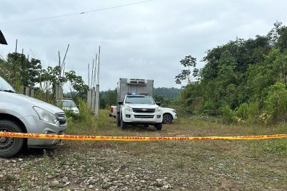 La Policía llegó al sitio para iniciar las investigaciones, en Pasaje.