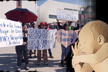 Familiares de la niña desaparecida se dieron cita en el exterior del hospital.