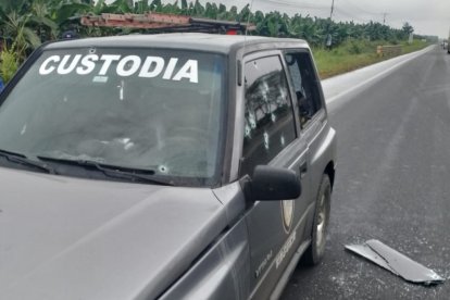 Los guardias se movilizaban en este vehículo.