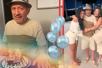Aladino durante su celebración de cumpleaños. También compartió con sus hijas.