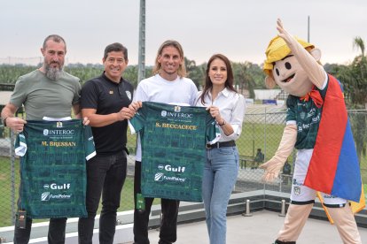 Sebastián Beccacece en su visita a Orense en Machala.