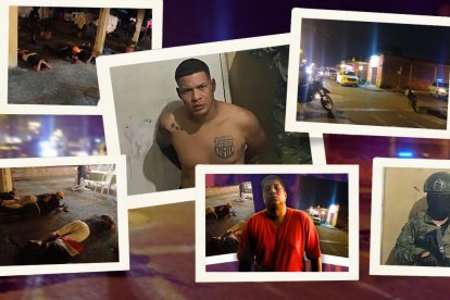 Ariel Armando Garrido Torres (en el centro, sin camiseta), alias Loco Ariel, fue detenido presuntamente luego de una persecución. Él habría caído de una moto.