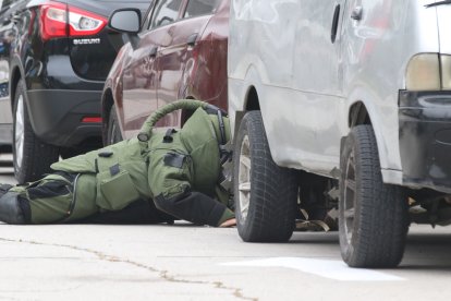 La policía hace presencia en el centro comercial Albán Borja.