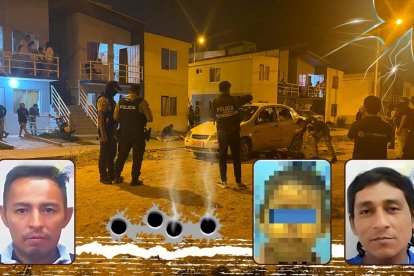 Las tres víctimas de la matanza en el cantón Naranjal.