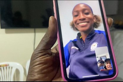 kiara Rodríguez en vídeo llamada con EXTRA, la madrugada del 6 de septiembre.