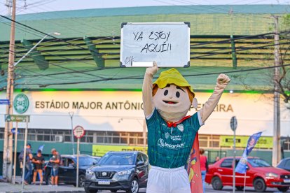 Bananerito cuando viajó a Brasil a apoyar a Ecuador.