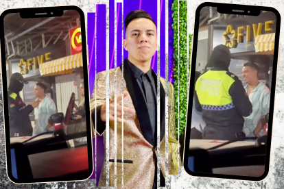 Álex Vizuete fue capturado por curiosos y se especularon muchas cosas.