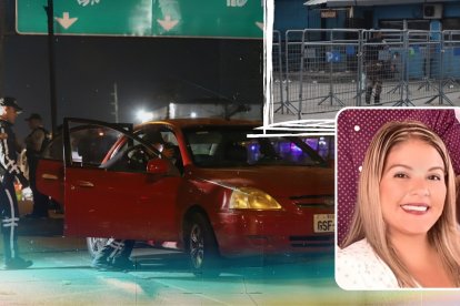 Uniformados policiales acudieron al sitio para recabar indicios en el vehículo y en sus alrededores. Maria Daniela Icaza había cumplido su jornada de trabajo en la Penitenciaria.