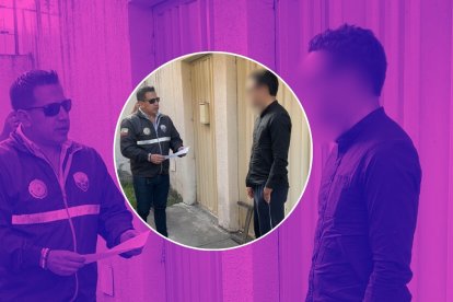 Momento en el que capturaron al sospechoso, de 29 años.