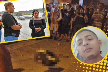 Familiares de Justin Coello Cagua llegaron ayer a al Laboratorio de Criminalística para retirar su cadáver. Lloraban desconsolados.