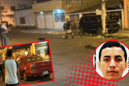 Sammi Cabrera Puesca conducía este carro negro cuando fue interceptado y atacado a balazos.