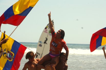 Mimi Barona en una de las últimas competencias nacionales en honor a su hermano.