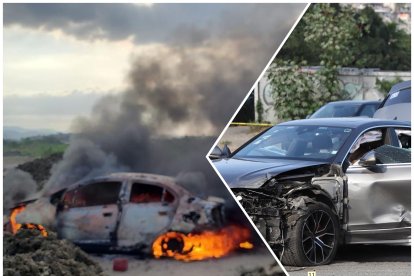 Un auto incendiado fue encontrado en el noroeste de Guayaquil, posiblemente relacionado a la balacera.