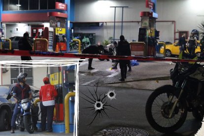 El cadáver del venezolano quedó junto a la motocicleta que conducía. Policías recabaron indicios en la escena del crimen.