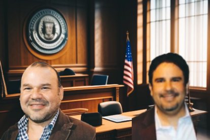 Protagonistas. Roberto Cortés (derecha) y su antiguo socio Ernesto Weisson P., en una galería en 2012.Foto: Cortesía