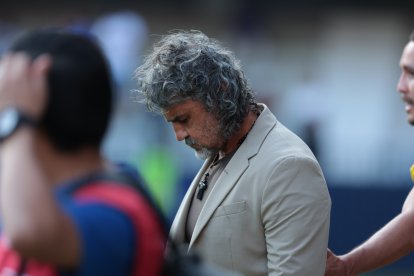 Leonel Álvarez en el partido de Emelec frente a Aucas (0-0)