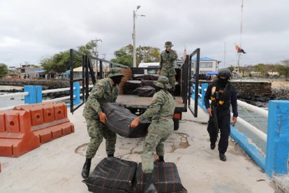 La droga capturada en los tres operativos realizados por la Armada del Ecuador fue llevada para su judicialización.