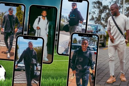 Integrantes de Ecuador vistiendo a la moda en su llegada a la Casa de la Selección.