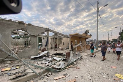 Una de las seis casas que quedaron destruidas. Una semana después, aún hay escombros por el atentado del sábado 5 de octubre.