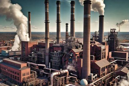 Visualización artística de la energía térmica a gran escala.