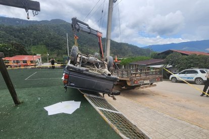 El conductor perdió la vida tras estrellar su camioneta.