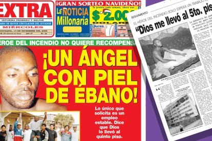 Fernando Quiñónez subió hasta un quinto piso, donde rescató a una madre y dos hijos.