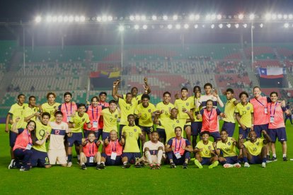La selección de Ecuador sub 15 que está en la final del Sudamericano en Bolivia.