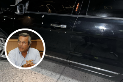 Carro de Jimmy Jairala sufrió atentado con su hijo en el interior.