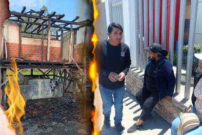 La vivienda de César Tamay se consumió y él quedó atrapado en el fuego.