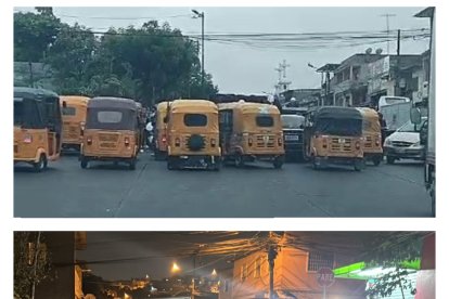 La caravana circuló por la vía principal de aquel populoso sector de Guayaquil.