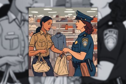 La sospechosa fue retenido cuando intentaba salir de la tienda.