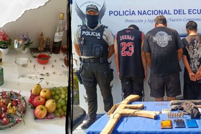 Entre las evidencias encontradas en poder de los tres mejores de edad había armas de fuego, cuchillos y municiones.