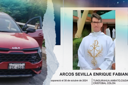 El sacerdote Fabián Arcos desapareció el 30 de octubre, andaba en un carro rojo.