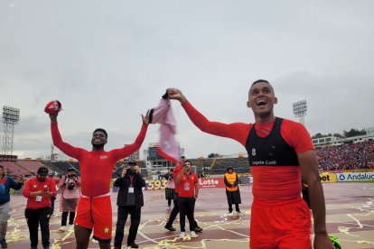 Jonathan Borja (i) marcó un gol, que al igual que el boleto a la final, se lo dedicó a su abuelito.