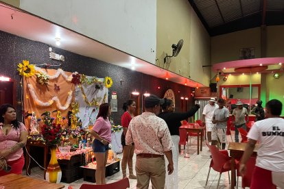 En el operativo encontraron varias imágenes de la Santa Muerte.