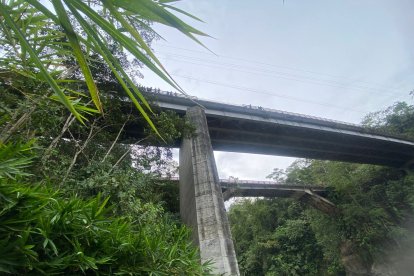 Desde este puente se precipitó la camioneta en la que fallecieron diez personas y una niña sobrevivió.